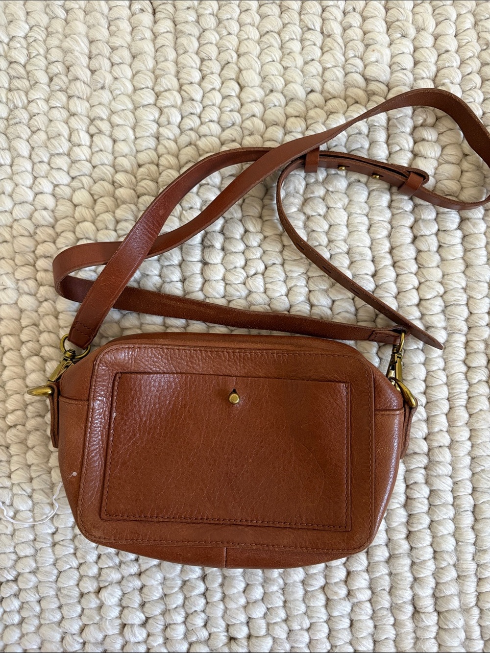 Madewell Cognac Leather Crossbody Bag